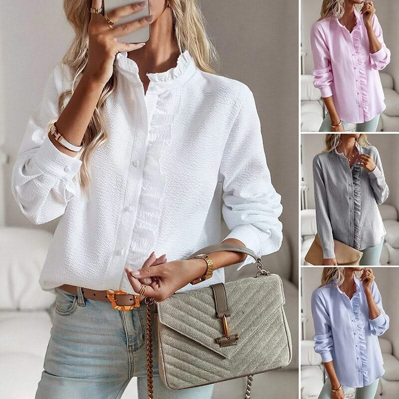 AURORA RUFFLE LONG SLEEVE SHIRT - Image 6