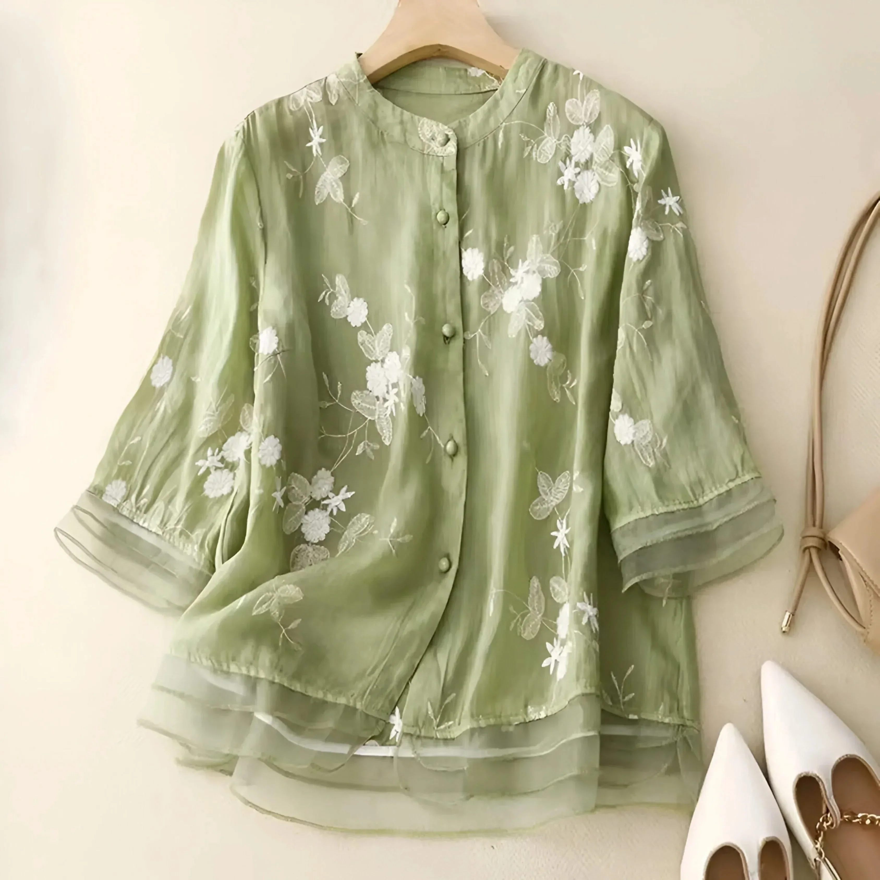 EMILY | COTTON TOP WITH EMBROIDERED FLOWERS - Image 11