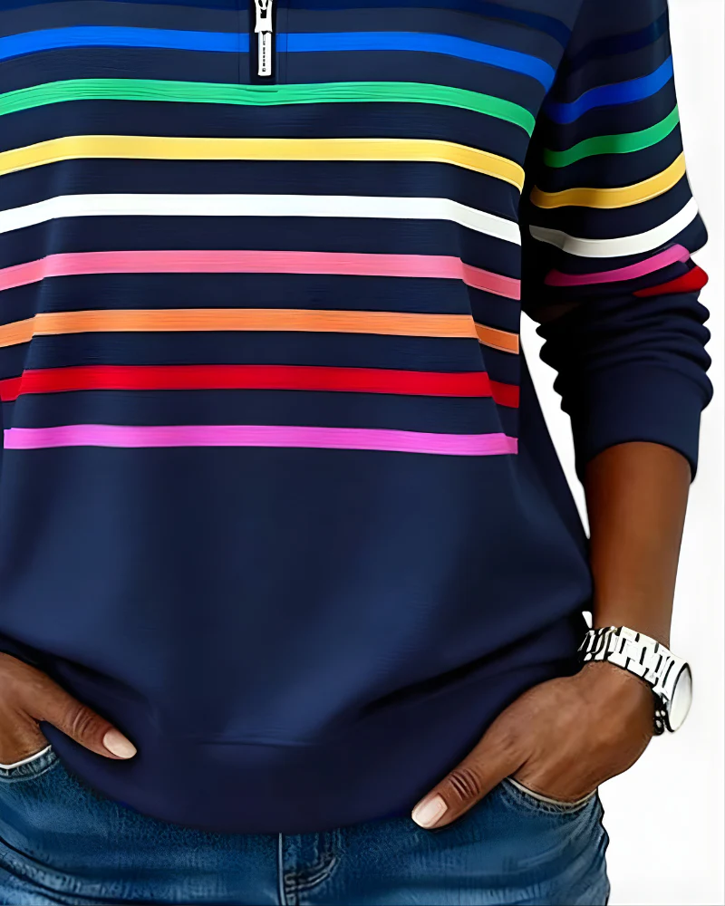 EVELINA STRIPED QUARTER ZIP - Image 10