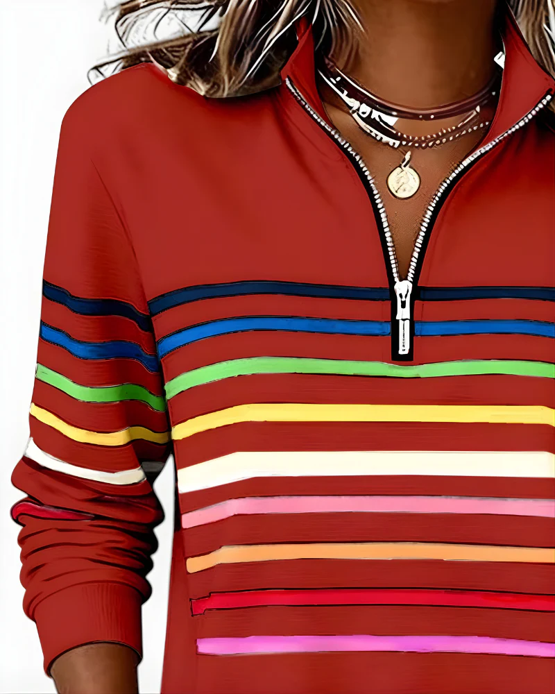 EVELINA STRIPED QUARTER ZIP - Image 13