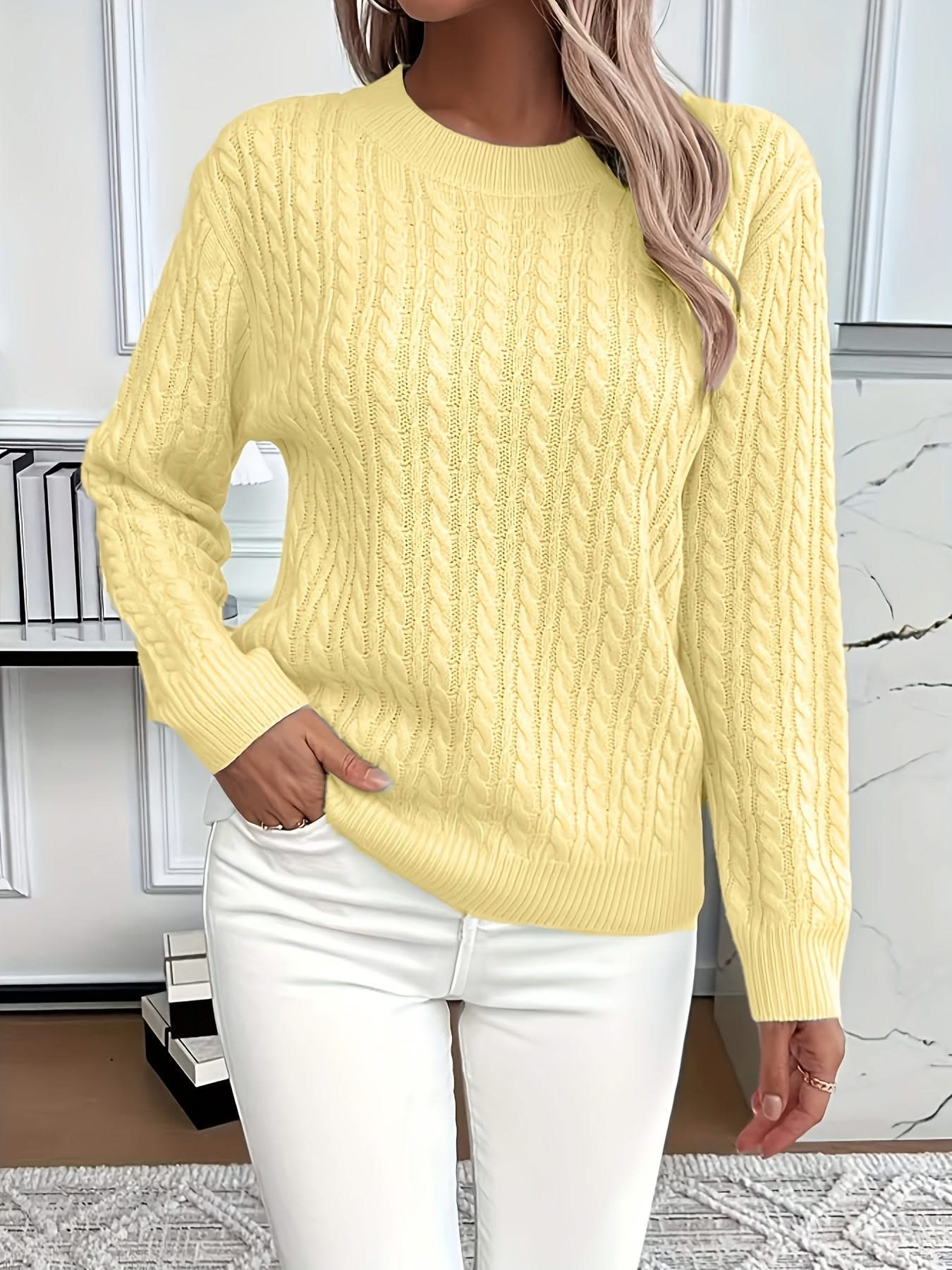 MARIELLE CABLE SWEATER - Image 5